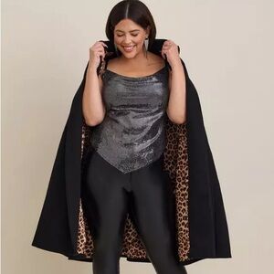 Torrid Sequin Cowl Neck Silver Camisole Top